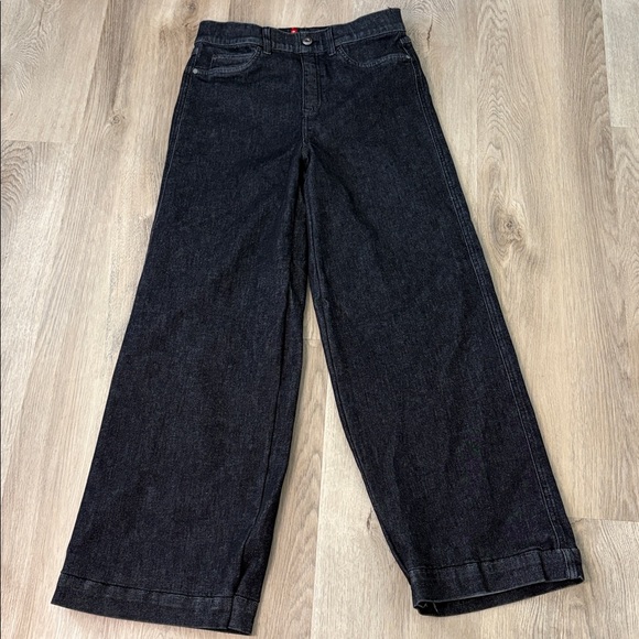 SPANX everywhere wide leg jeans size large on charcoal slimming high waist - Picture 3 of 8